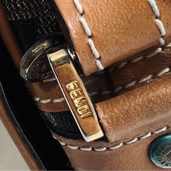 Vintage FENDI Front Flap Crossbody Zucca/Tobacco RARE - Picture 12 of 16